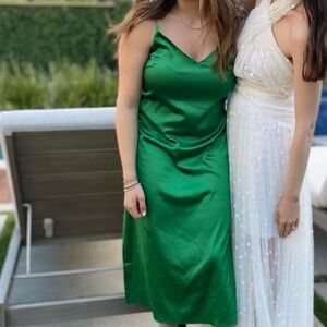 The Drop Elegant Green Satin Dress size small